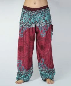 HaremPants.com Geometric Mandalas Women's Harem Pants In Red