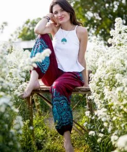 HaremPants.com Geometric Mandalas Women's Harem Pants In Red