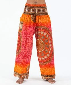 HaremPants.com Tribal Chakras Women's Harem Pants In Orange