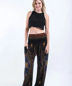 HaremPants.com Peacock Eye Women's Harem Pants In Black