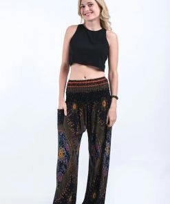 HaremPants.com Peacock Eye Women's Harem Pants In Black
