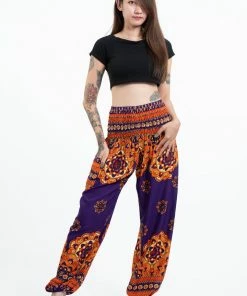 HaremPants.com Lotus Mandalas Women's Harem Pants In Purple