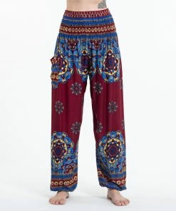 HaremPants.com Lotus Mandalas Women's Harem Pants In Red