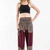 HaremPants.com Floral Mandalas Women's Harem Pants In Maroon