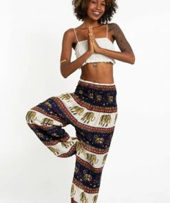 HaremPants.com Elephant Bliss Women's Elephant Pants In Navy