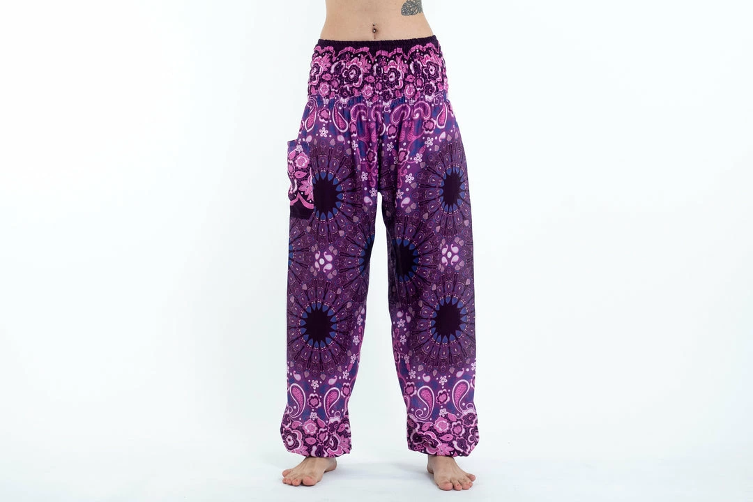 HaremPants.com Paisley Mandalas Women's Harem Pants In Purple 4 HaremPants.com Paisley Mandalas Women's Harem Pants In Purple