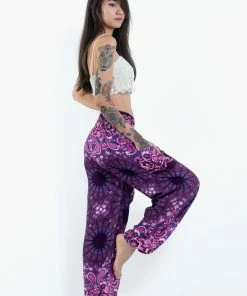 HaremPants.com Paisley Mandalas Women's Harem Pants In Purple 8 HaremPants.com Paisley Mandalas Women's Harem Pants In Purple