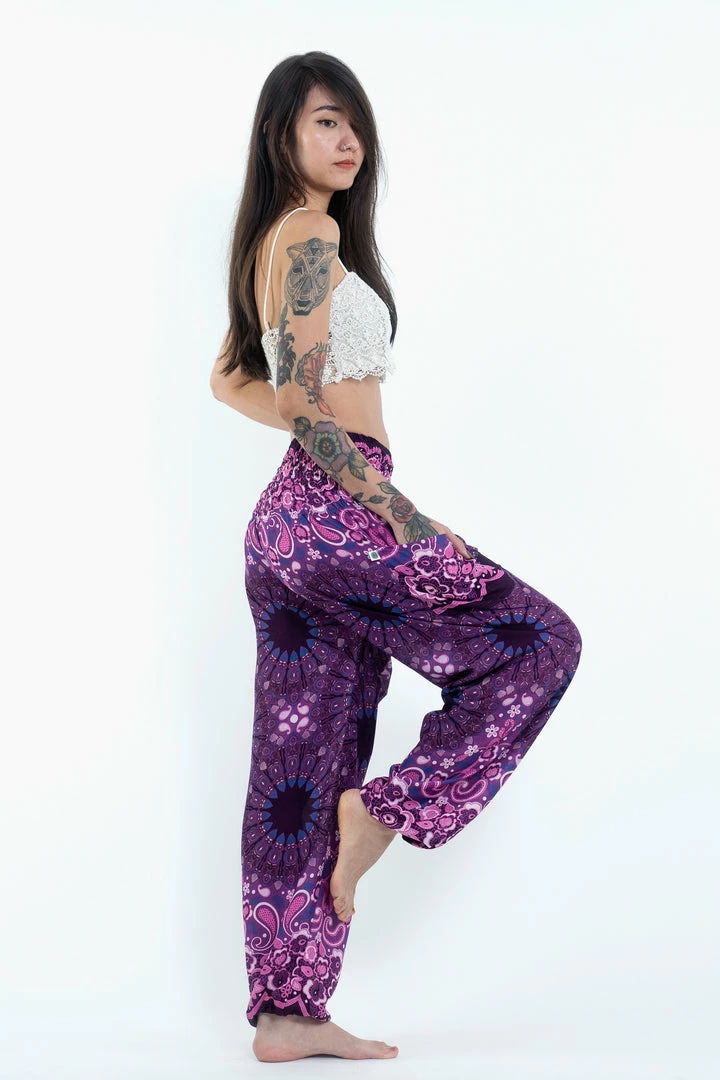 HaremPants.com Paisley Mandalas Women's Harem Pants In Purple 5 HaremPants.com Paisley Mandalas Women's Harem Pants In Purple
