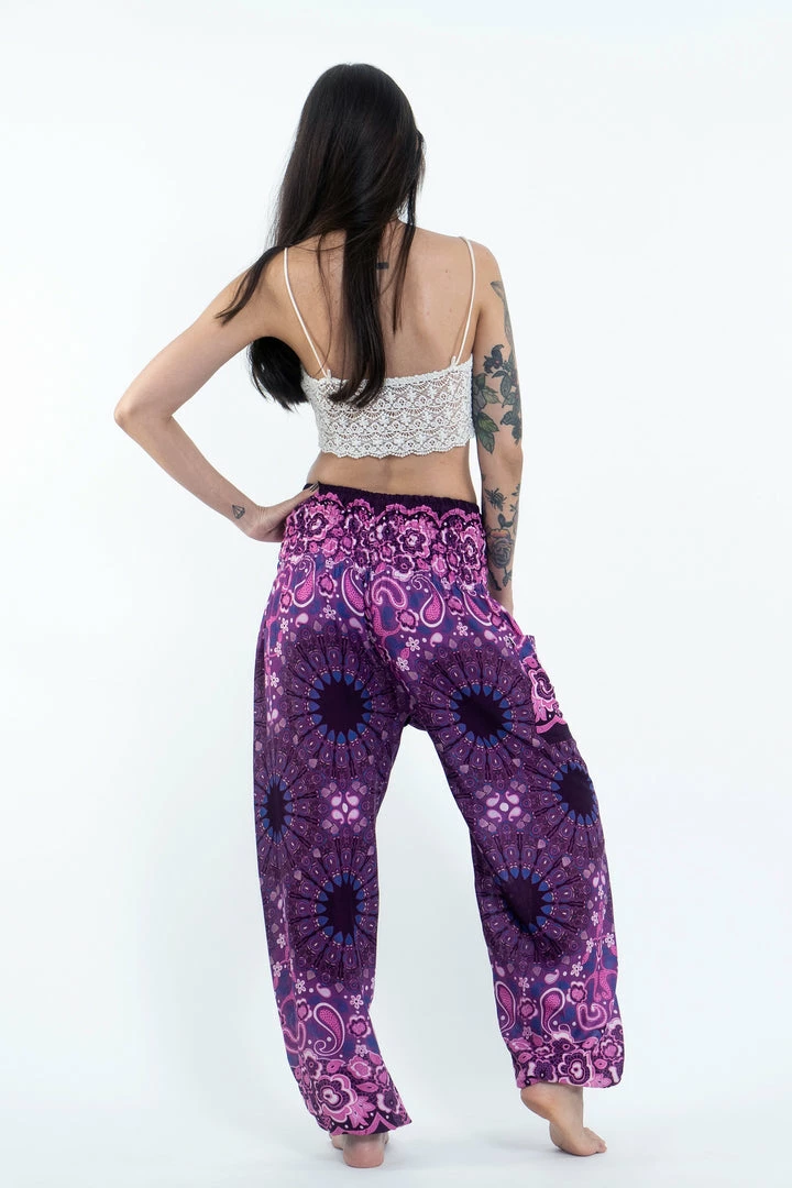 HaremPants.com Paisley Mandalas Women's Harem Pants In Purple 6 HaremPants.com Paisley Mandalas Women's Harem Pants In Purple