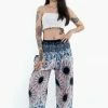HaremPants.com Paisley Mandalas Women's Harem Pants In Silver Gray