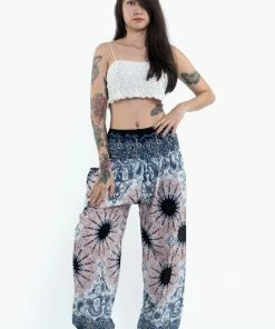 HaremPants.com Paisley Mandalas Women's Harem Pants In Silver Gray