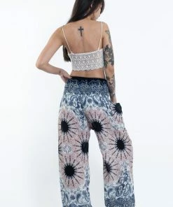 HaremPants.com Paisley Mandalas Women's Harem Pants In Silver Gray