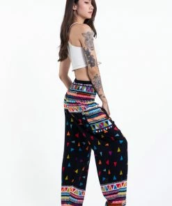 HaremPants.com Triangles Women's Harem Pants In Black