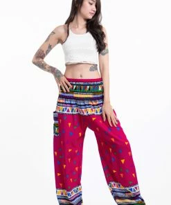 HaremPants.com Triangles Women's Harem Pants In Pink