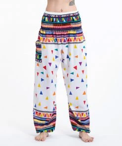 HaremPants.com Triangles Women's Harem Pants In White
