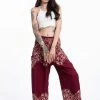 HaremPants.com Vines Women's Harem Pants In Red 1 HaremPants.com Vines Women's Harem Pants In Red