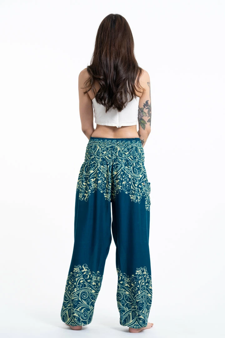 HaremPants.com Vines Women's Harem Pants In Turquoise 6 HaremPants.com Vines Women's Harem Pants In Turquoise