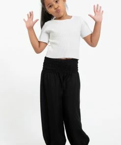 HaremPants.com High Cut Solid Color Kids Harem Pants In Black