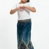 HaremPants.com High Cut Diamond Peacock Kids Harem Pants In Turquoise