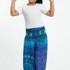 HaremPants.com High Cut Tribal Chakras Kids Harem Pants In Blue