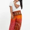HaremPants.com High Cut Tribal Chakras Kids Harem Pants In Orange