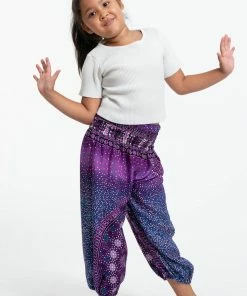 HaremPants.com Tribal Chakras Kids Harem Pants In Purple