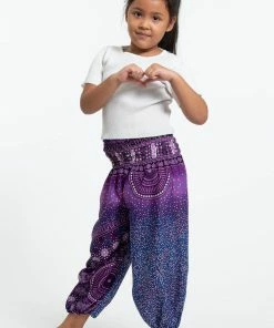 HaremPants.com Tribal Chakras Kids Harem Pants In Purple