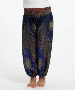 HaremPants.com Peacock Eye Kids Harem Pants In Navy