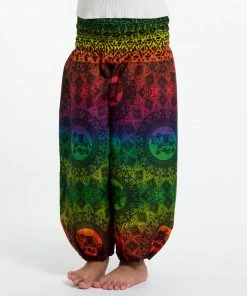 HaremPants.com Rainbow Elephant Kids Elephant Pants In Green High Cut