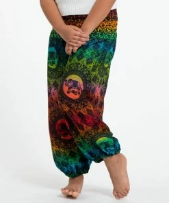 HaremPants.com Summer Super Sale 2022 Rainbow Elephant Kids Elephant Pants In Orange