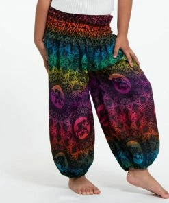 HaremPants.com Rainbow Elephant Kids Elephant Pants In Purple High Cut