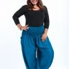 HaremPants.com Plus Size Solid Color Women's Harem Pants In Aqua Blue