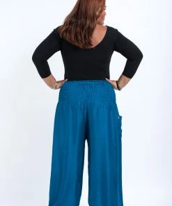 HaremPants.com Plus Size Solid Color Women's Harem Pants In Aqua Blue