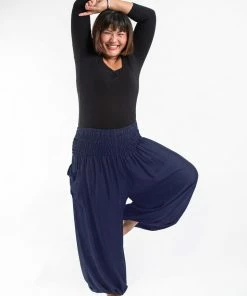 HaremPants.com Plus Size Solid Color Women's Harem Pants In Blue