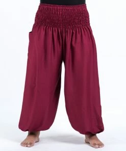HaremPants.com Plus Size Solid Color Women's Harem Pants In Red