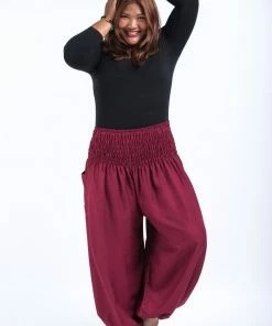 HaremPants.com Plus Size Solid Color Women's Harem Pants In Red