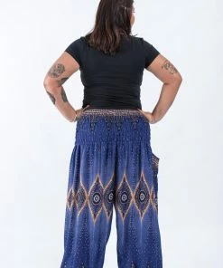 HaremPants.com Plus Size Diamond Peacock Women's Harem Pants In Blue