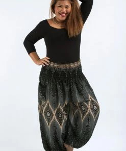 HaremPants.com Plus Size Diamond Peacock Women's Harem Pants In Green