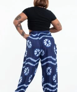 HaremPants.com Plus Size Tie Dye Women's Harem Pants In Indigo