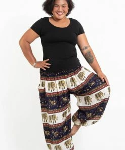 HaremPants.com Plus Size Elephant Bliss Women's Elephant Pants In Navy