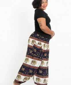 HaremPants.com Plus Size Elephant Bliss Women's Elephant Pants In Navy