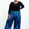 HaremPants.com Plus Size Paisley Mandalas Women's Harem Pants In Blue