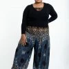 HaremPants.com Plus Size Paisley Mandalas Women's Harem Pants In Gray
