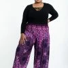 HaremPants.com Plus Size Paisley Mandalas Women's Harem Pants In Purple
