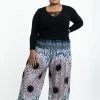 HaremPants.com Plus Size Paisley Mandalas Women's Harem Pants In Silver Gray