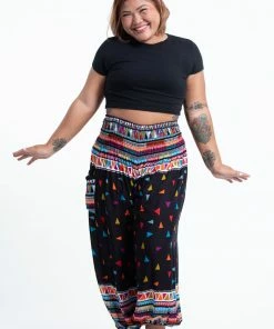 HaremPants.com Plus Size Triangles Women's Harem Pants In Black
