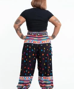 HaremPants.com Plus Size Triangles Women's Harem Pants In Black