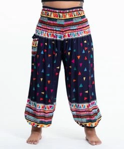 HaremPants.com Plus Size Triangles Women's Harem Pants In Navy