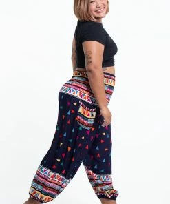 HaremPants.com Plus Size Triangles Women's Harem Pants In Navy
