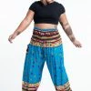 HaremPants.com Plus Size Triangles Women's Harem Pants In Ocean Blue